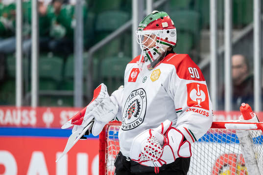 Goalkeeper Matthew Tomkins of Frölundaduring the CHL game