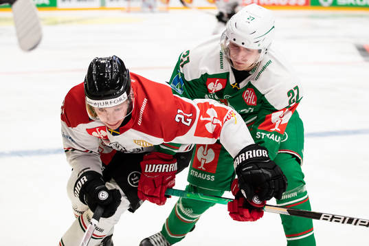 Karl Henriksson of Frölunda and Linus Sjödin of Rögle