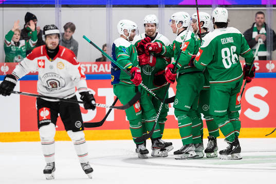 Ted Brithén of Rögle celebrates