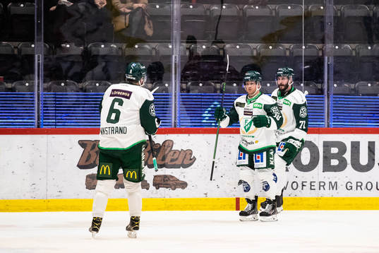 Färjestads Mikael Wikstrand, Marcus Nilsson och Jesse