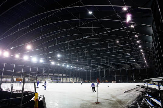 Pågående byggnation av bandyhall på Ruddalen
