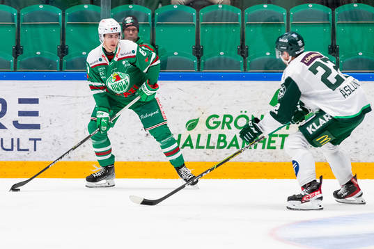 Rögles Samuel Johannesson och Färjestads Per Åslund