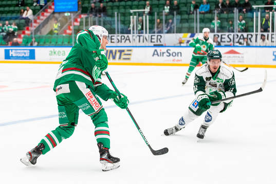Rögles Adam Tambellini och Färjestads Joakim Nygård