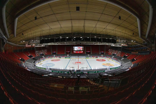 Scandinavium interiört innan ishockeymatchen i SHL mellan