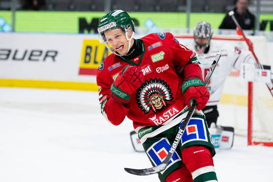 Frölundas Max Friberg jublar