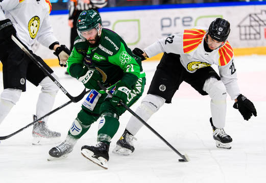 Färjestads Jesse Virtanen och Brynäs Adam Pettersson