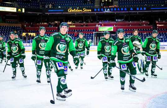 Färjestads spelare jublar