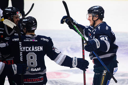 Karlskogas spelare jublar