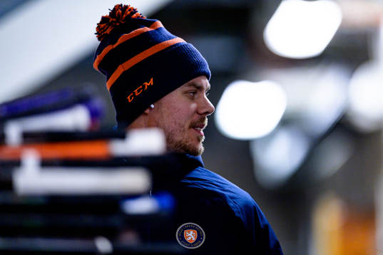 Växjös Joel Kellman före ishockeymatchen i SHL mellan