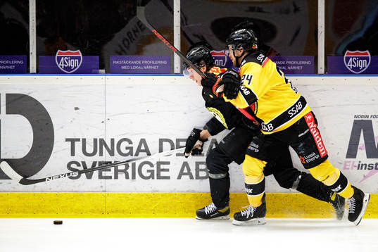 Brynäs Oscar Birgersson och Luleås Brendan Shinnimin