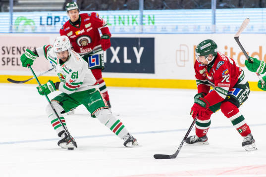 Rögles Ludvig Larsson och Frölundas Patrik Carlsson