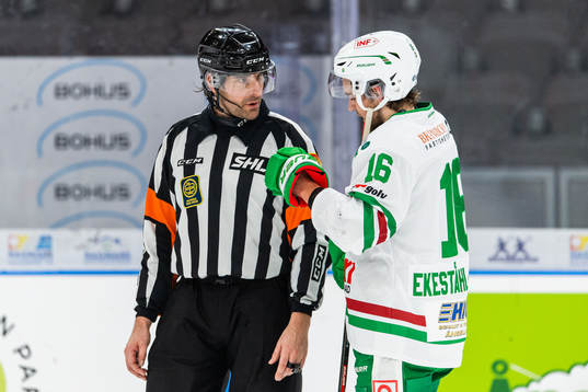 Domare Mikael Sjöqvist och Rögles Lucas Ekeståhl-Jonsson