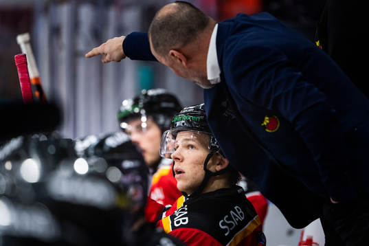 Luleås Kim Johansson och tränare Thomas Berglund