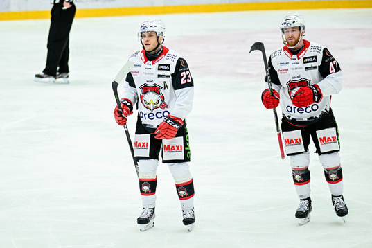 Malmö Redhawks Christoffer Forsberg och Joakim Ryan deppar