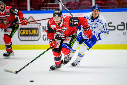 Malmö Redhawks Emil Sylvegård och Leksands Erik Hedlund