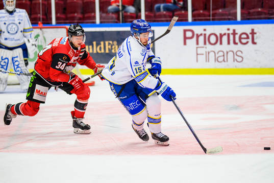Malmö Redhawks Carl Söderberg och Leksands Max Veronneau