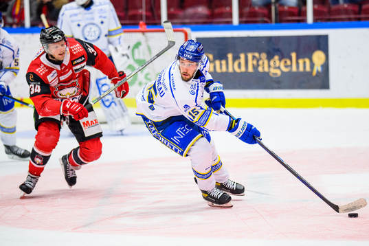 Malmö Redhawks Carl Söderberg och Leksands Max Veronneau
