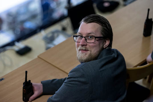 Rickard Brasar Leksands IF innan ishockeymatchen i SHL