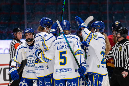 Leksands spelare jublar