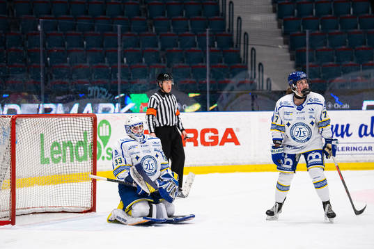 Leksands målvakt Amanda Johansson deppar