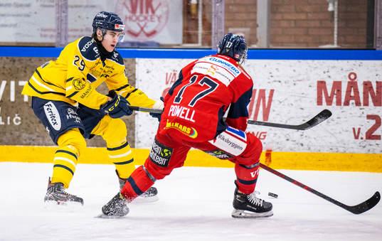 Södertäljes Daniel Ljungman och Västerviks Myles Powell