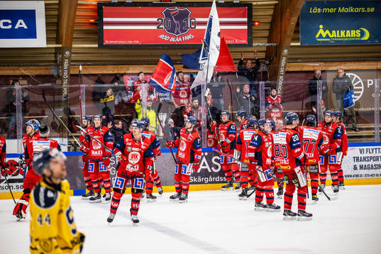 Västerviks spelare jublar