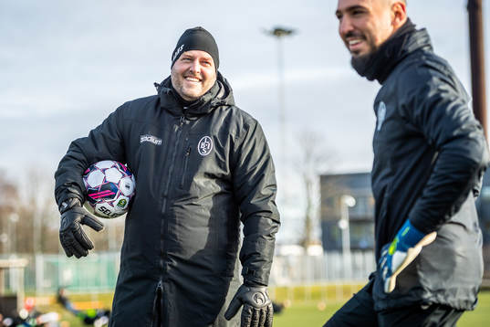 Landskronas målvaktstränare Thomas Kozma och målvakt Amr
