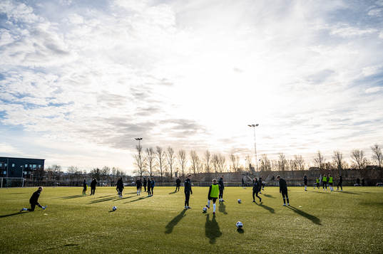 Interiör vy över Landskrona IPs träningsplan