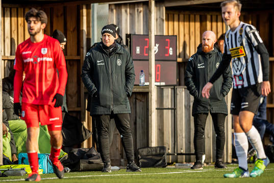Landskronas tränare Billy Magnusson och assisterande