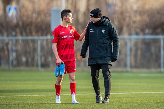Helsingörs Elijah Just och Landskronas tränare Billy