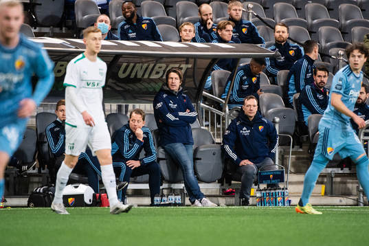 Djurgårdens tränare Thomas Lagerlöf och Kim Bergstrand