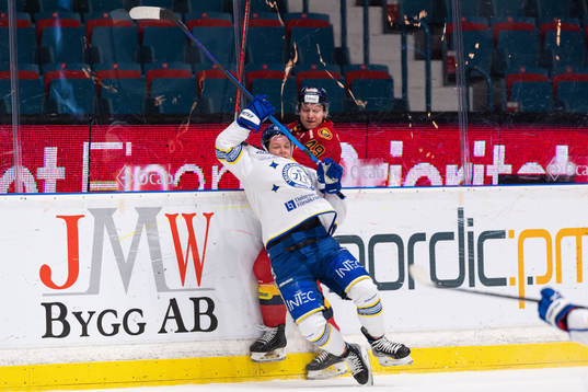 Leksands Patrik Zackrisson och Djurgårdens Rhett Rakhshani