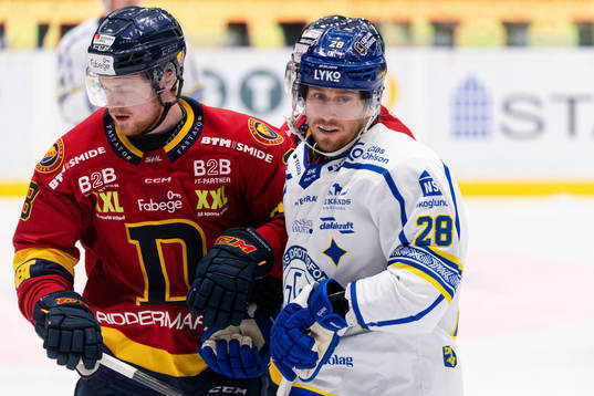 Djurgårdens Linus Arnesson och Leksands Justin Kloos