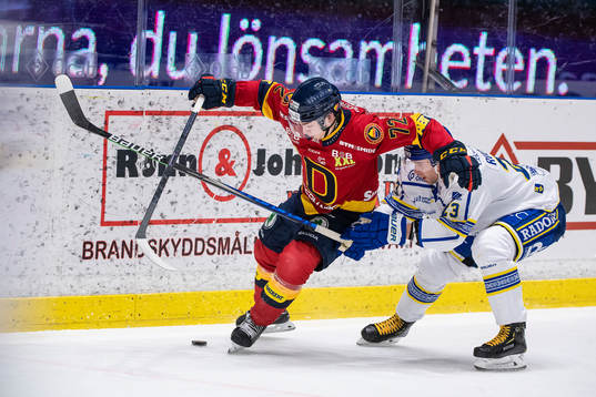 Djurgårdens William Eklund och Leksands Mikael Ruohomaa