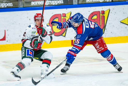 Frölundas Noah Hasa och Oskarshamns David Quenneville