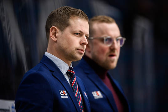 Oskarshamns tränare Martin Filander och assisterande
