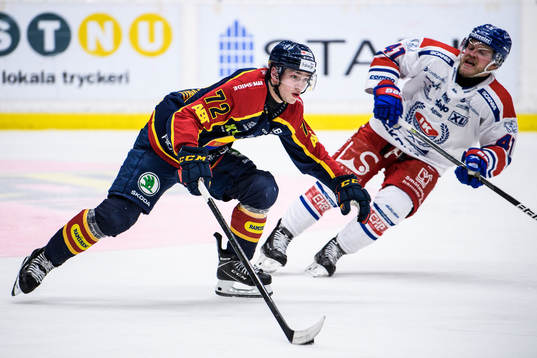 Djurgårdens William Eklund och Oskarshamns Johan Johnsson