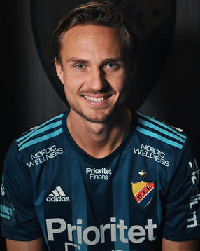 I denna handout-bild från Djurgården Fotboll poserar