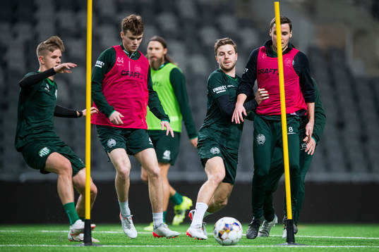 Hammarbys Williot Swedberg, Joel Nilsson och Jeppe Andersen
