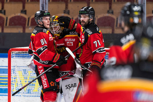 Luleås Joonas Rask, målvakt Joel Lassinantti och Linus