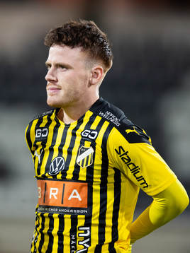 Häckens Tobias Heintz innan träningsmatchen i fotboll