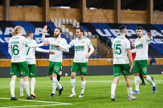 Hammarbys spelare jublar