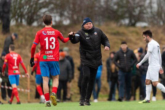 Helsingborgs Wilhelm Loeper och tränare Jörgen Lennartsson