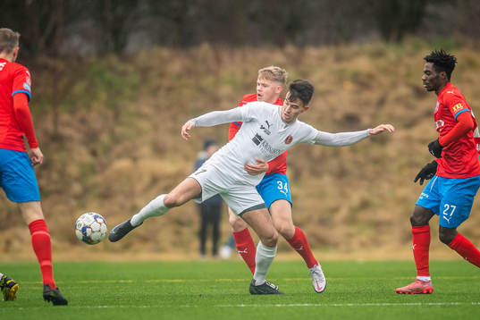 Helsingborgs Leo Frigell Jansson mot Hittarps Teddy Bermudez