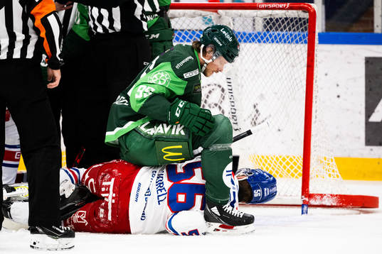 Färjestads Jacob de la Rose och Oskarshamns Robin Norell