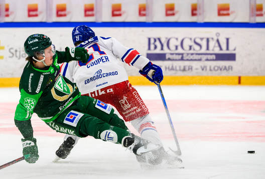 Färjestads Joakim Nygård och Oskarshamns Brian Cooper