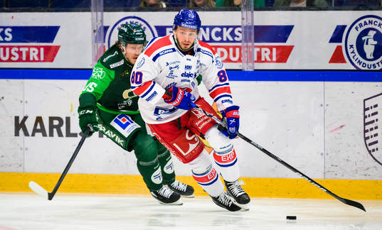 Färjestads Jacob de la Rose och Oskarshamns Tomas Zohorna