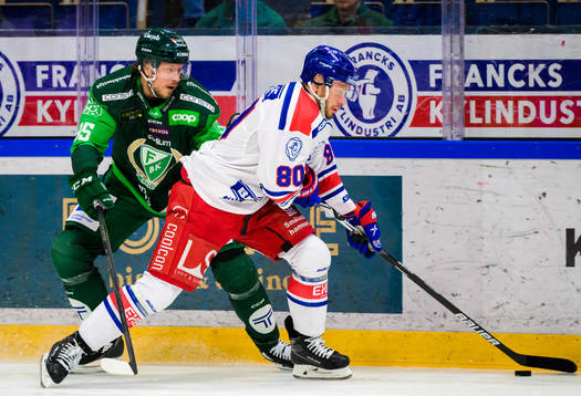 Färjestads Jacob de la Rose och Oskarshamns Tomas Zohorna