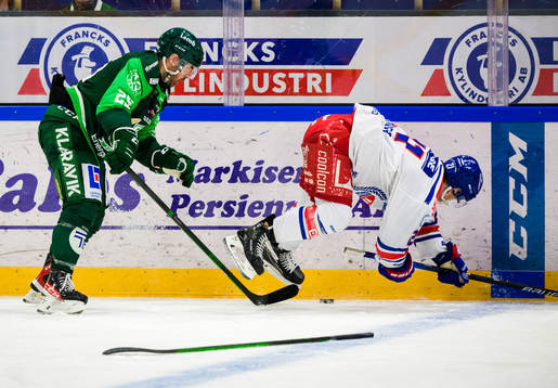 Färjestads Martin Johansson och Oskarshamns Brian Cooper