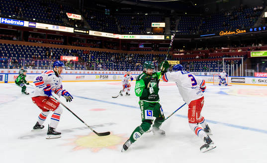 Oskarshamns Tomas Zohorna, Färjestads Linus Johansson och